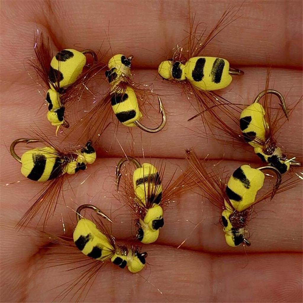 10/15/20/25Pcs Artificial Floating False Bee Lure Bait Fishing For Trout/Bass Flies Fishing Lure Bait