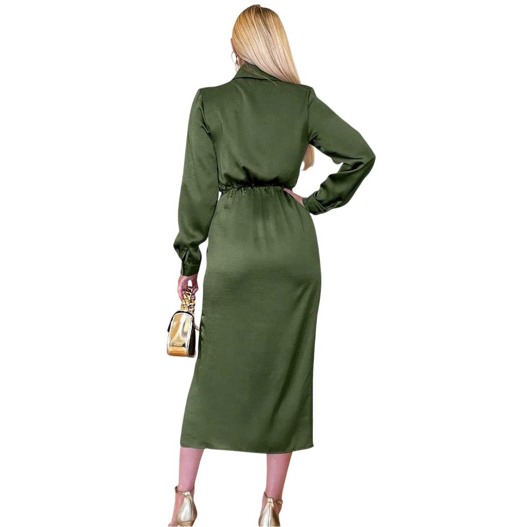 AX Paris Womens/Ladies Satin Midi Shirt Dress