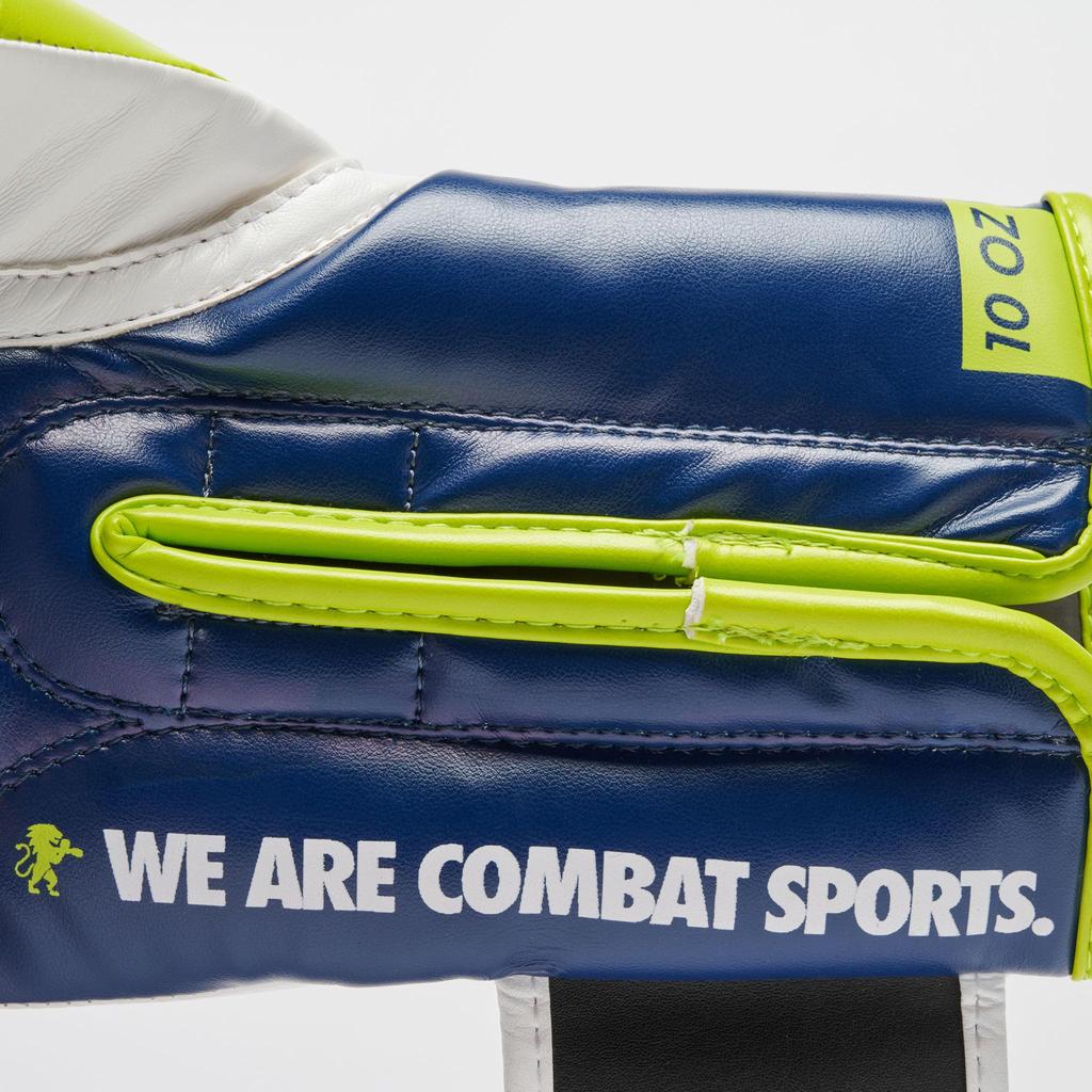 LEONE 1947 Boxing Gloves Unisex [LOGO WACS] Synthetic Leather Outer PU Pad Velcro Fastener (10oz) Blue GN333 [Genuine Product]