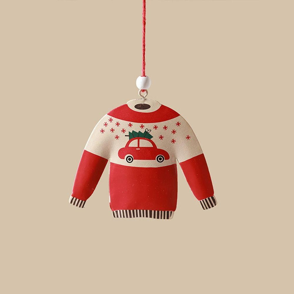 Double-sides Painted Drop Ornaments Nordic Embellishment Gift Christmas Hanging Pendants  Festival