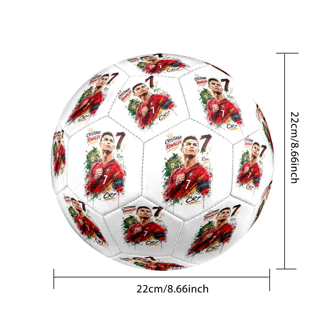 Ronaldo's Skyward Leap Soccer Ball Size 5 Football Machine-Stitched Indoor/Outdoor Universal Football Sports Enthusiast Gifts