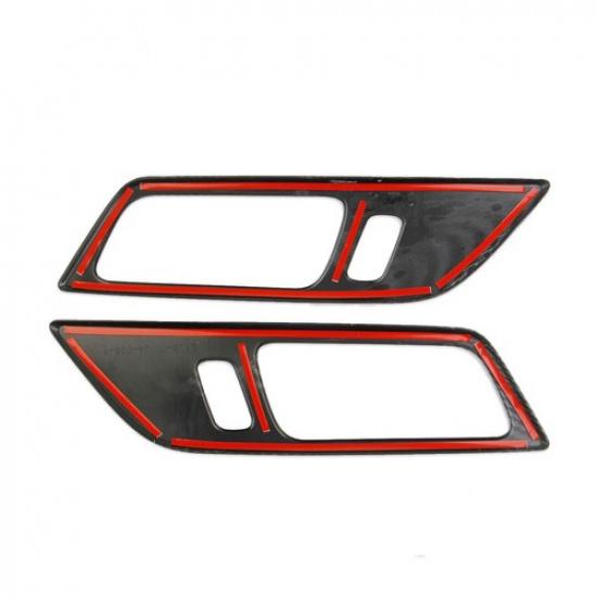 Inner Door Handle Bowl Panel Cover For Ford Mustang 15-2024 GL Red Carbon Fiber