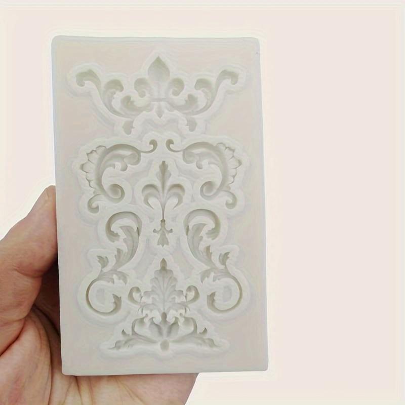 1 pz. Stampo in silicone casuale con motivo floreale vintage, stampo in silicone con rilievo europeo per fai da te