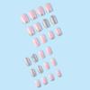 24Pcs Christmas Press on Nails Square French Tip Fake Nails Silver Glitter Nail Design Full Cover False Nails Snowflake Glue on Nails Cute Acrylic