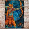 Krishna Archer Metal Wall Art xin Blue Gold Hindu God Home Decor