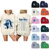 Damen Modischer Und Lässiger Langärmliger Bedruckter Rundhals Sportbekleidung Pullover, Slim Fit T-Shirt Oberteil