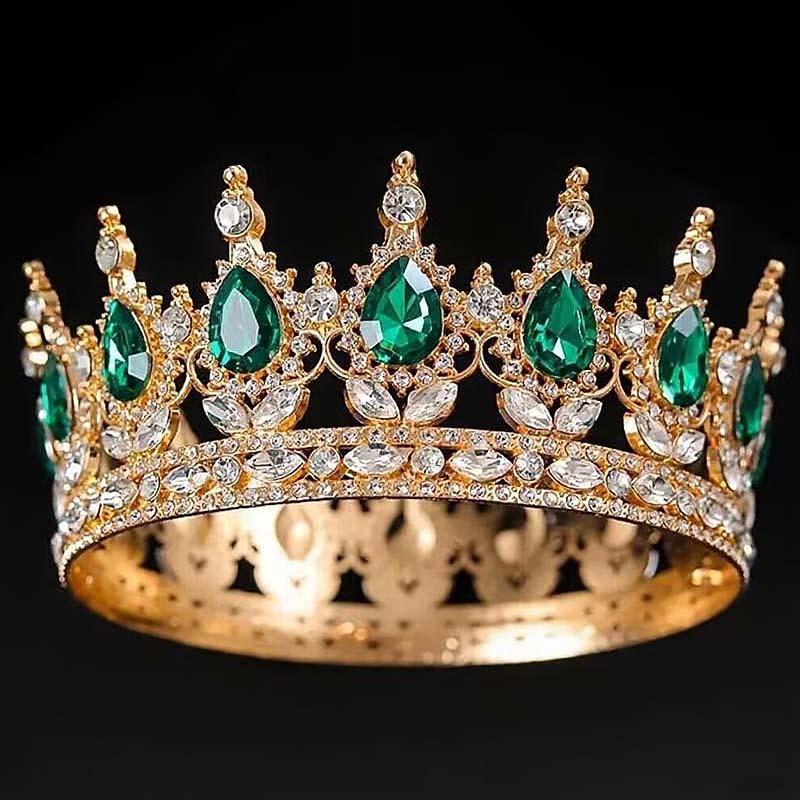 

Европейская и американская невеста Сплавная корона Круглая корона для волос Барочная свадебная Основной свадебный головной убор Корона на день рождения