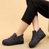 Winterschuhe Frau Flache Baumwolle Schneestiefel Damen Warme Plüsch Samt Bequeme Stiefeletten Mutterschuhe Omas Baumwollstiefel