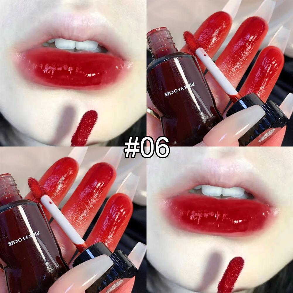 

Черный зеркальный водный блеск для губ Глазурь для губ Прозрачное стекло Масло для губ Водонепроницаемая жидкая помада телесного коричневого цвета Прозрачный оттенок макияжа 06