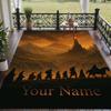 Custom Name The Lord of the Rings Crystal Velvet Floor Rug Personalized Text Soft Carpet Home Decor