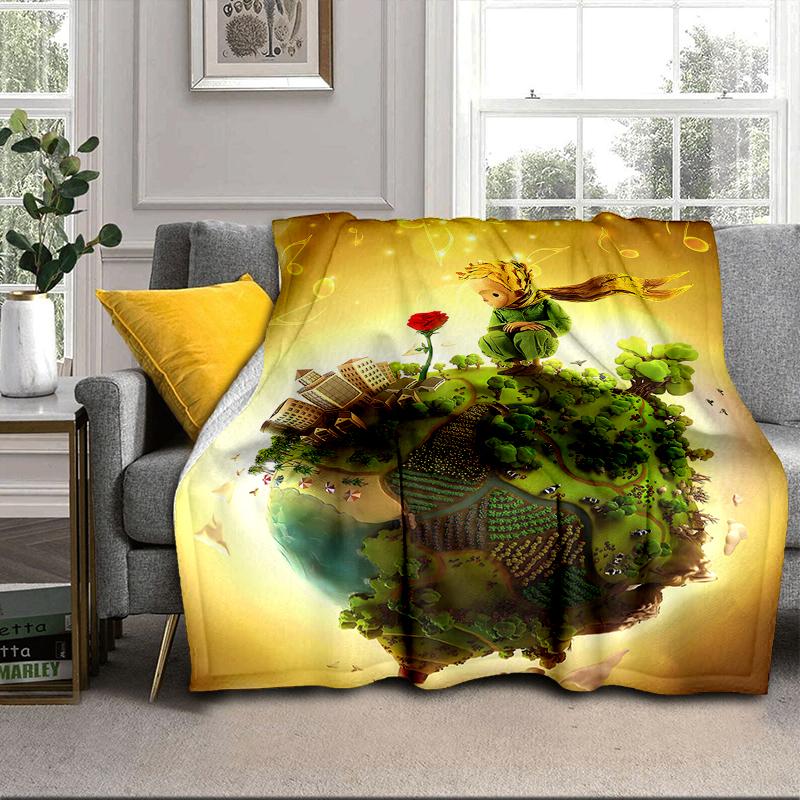 prince In The Stars Blanket Flannel Blanket for bed, sofa, Camping, Hiking, Picnic Essentials, gift for family Fan gifts