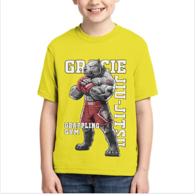 Jiu-Jitsu Grappling Anime Animal Dog Graphic 3D Printed T-Shirt Polyester Kid TShirt Gentle Quick Dry Stretch Childrens T-shirt