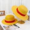 One Piece Luffy Same Straw Hat Men's Hot Selling Fashion Yellow Sun Hat Foldable Lightweight Sun Protection Hat