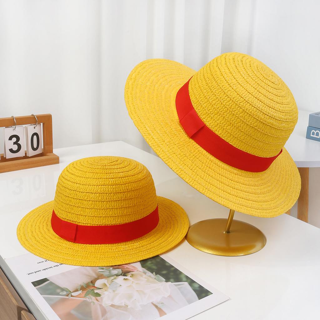 One Piece Luffy Same Straw Hat Men's Hot Selling Fashion Yellow Sun Hat Foldable Lightweight Sun Protection Hat