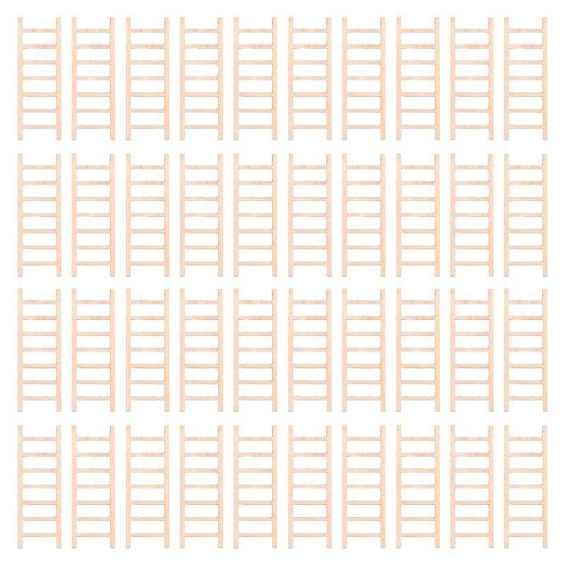

40pcs Natural Wood Miniature Ladder For Moss Landscape And Doll House Furniture Safe For Children Creative Pretend Play 1