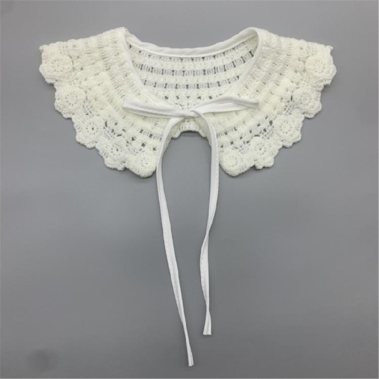 Multifunctional Detachable Fake Collar Kids Girls Knitted Flower Mini Shawl Wrap