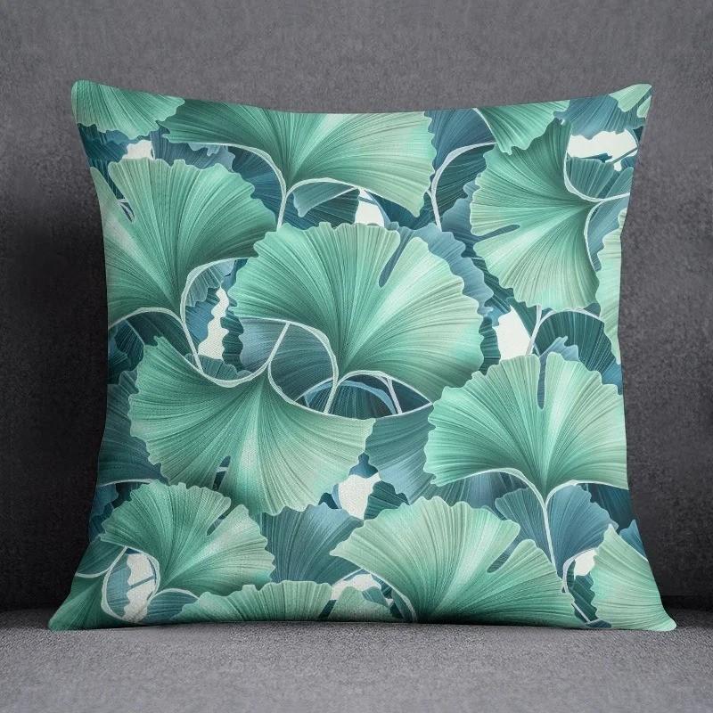 Exotic Tropical Leaves and Flowers Pillow Covers Pattern Cushion Cover Suitable for Sofa Bedroom Car Pillow Cover