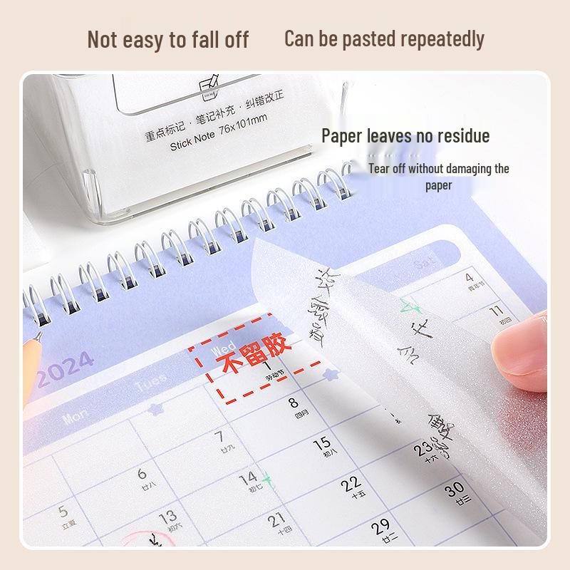 Bao Ke Pearlescent Transparent Sticky Notes - Reusable, Small Strips for Students