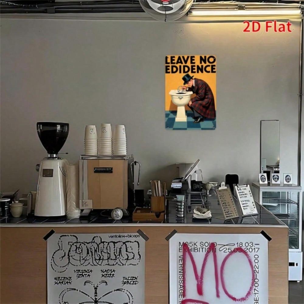 Check The Toilet Without Leaving A Trace – Square Iron Sign, Waterproof & Rust-Resistant Metal Plaque for Bar