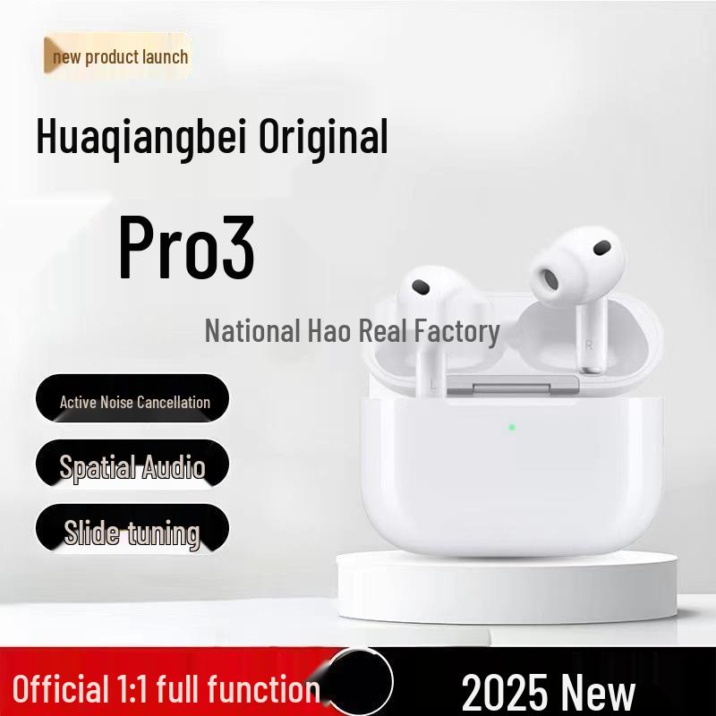 Huaqiangbei Pro3: 2025 Bluetooth Noise-Cancelling Earphones Compatible with Apple