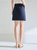 Spring Retro Indigo Denim Slimming Jean & Petite Half Skirt Set