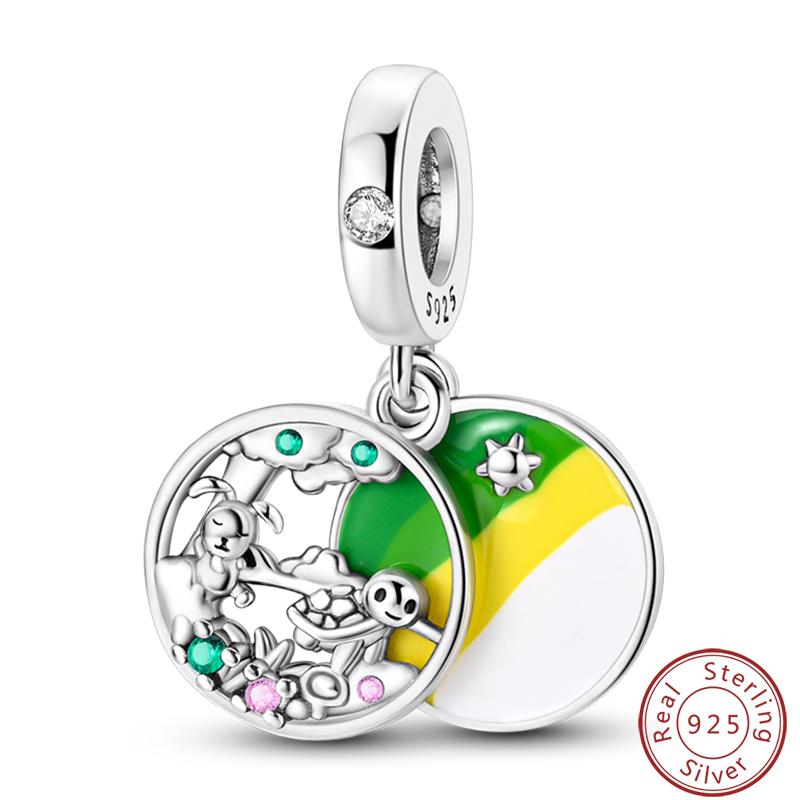 Green Series Copper Lucky Clover Avocado Cactus Spring Charms Beads 3Mm Diy Fine Jewelry Making