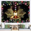 African Tapestry African American Woman Zen Meditation Tapestries Starry Sky Flower Garden Inspirational Afro Yoga Wall Poster