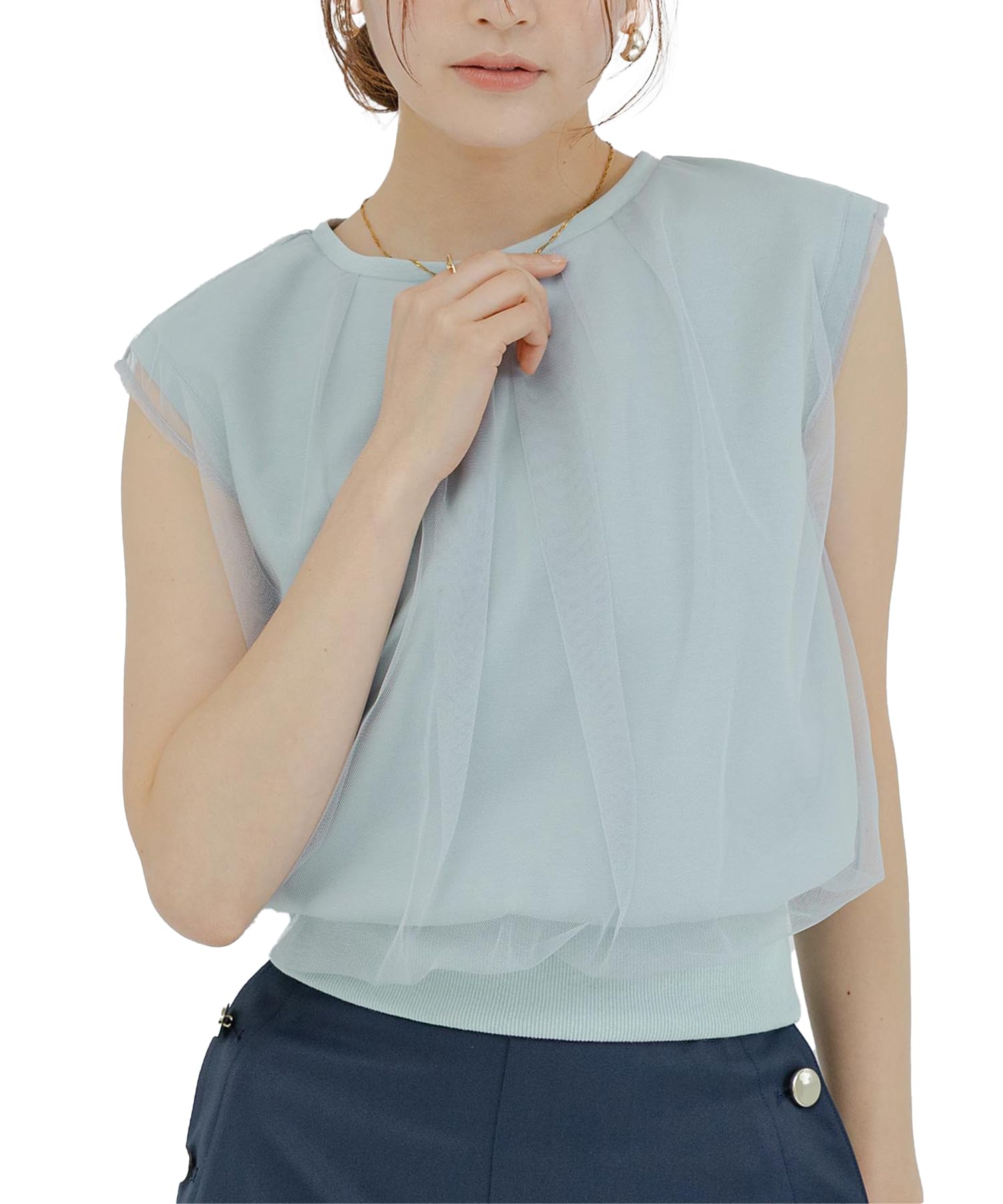 

Yours Tulle Layered BFXU1850 Small Light Blue T-Shirt Women s