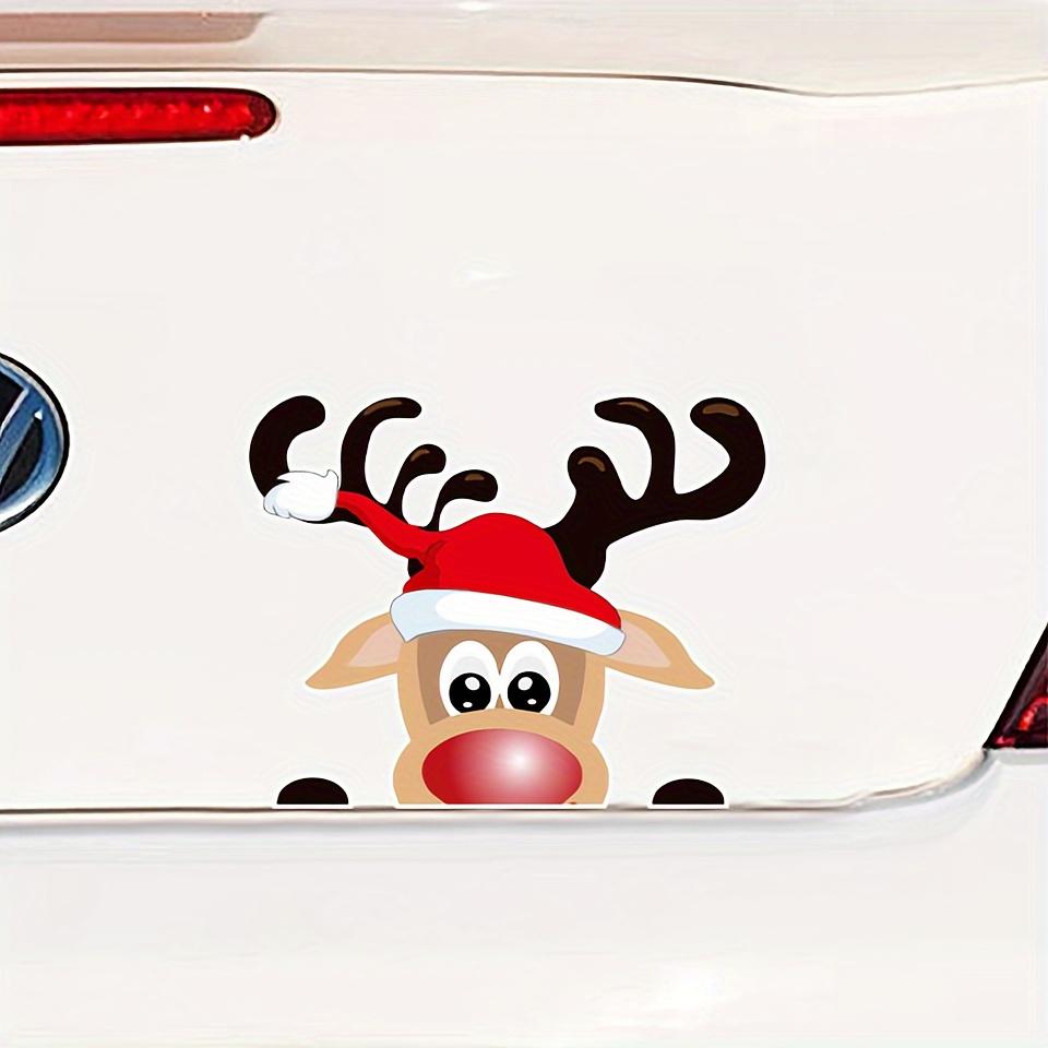 2PCS Christmas Decoration Car Stickers Reflective Magnetic Decal Bulbs Santa Snowman Elk Magnetic Decal Car Stickers