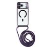 For iPhone 17 Pro Max Magnetic Case Electroplating Edge TPU Phone Cover with Shoulder Strap