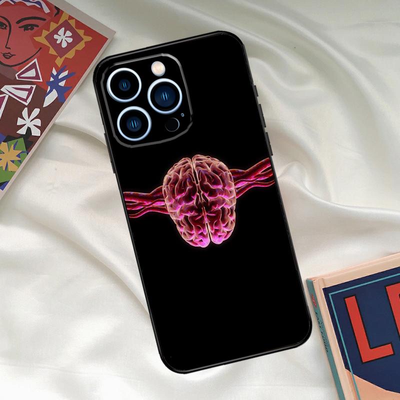 Brain Art Phone Case For iPhone 16 14 13 12 11 15 17 Pro Max 15 16 Plus 13 Mini 16e 17 Air Funda Cover