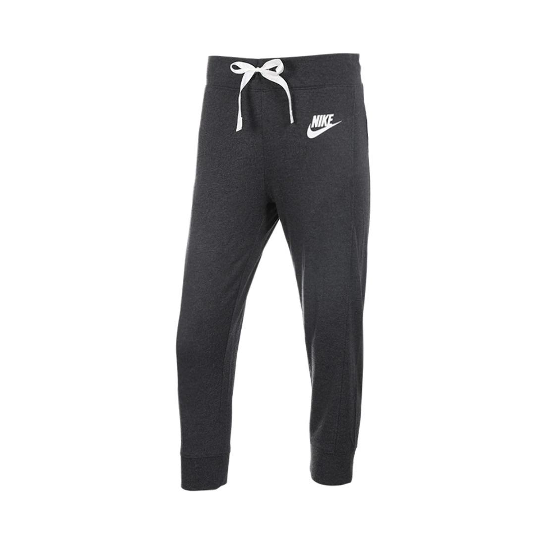 Nike Solid Color Letter Logo Knitted Sports Casual Pants Women Bottoms Black Gray 854964-032 S