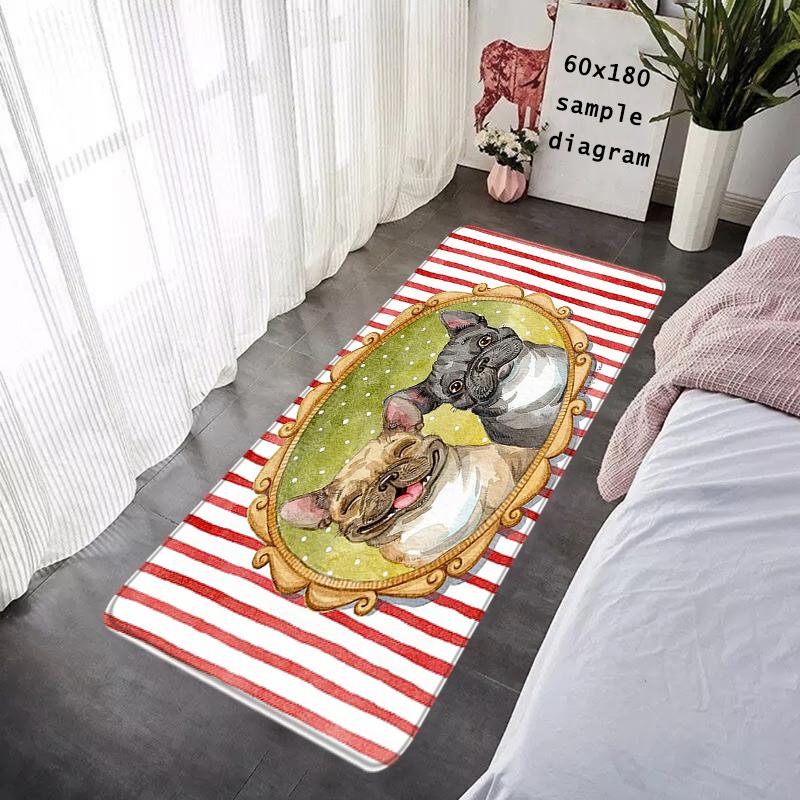 Door Mats Interior Foot Rug English Bulldog Welcome Floor Mat for Entryway Soft Hallway Carpet Kitchen Rugs Fluffy Home Decor