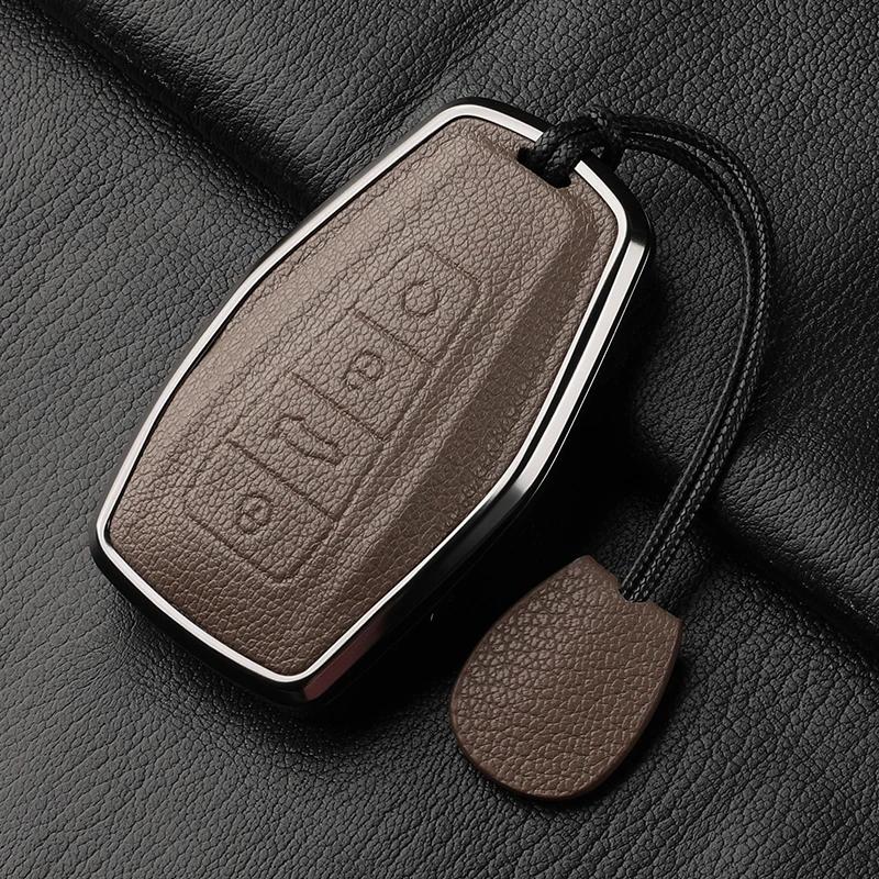 For Geely Car Key Case Cover  Coolray X6 X7 Geometry C Emgrand Global Kulrey Hawk Gx7 Okavango Nl3 Metal And Leather