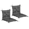 Set Of Two Outdoor Seat Cushions Dark Grey