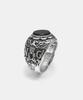 Sheen666 Onyx Eagle Crest Silver Ring (Type A)