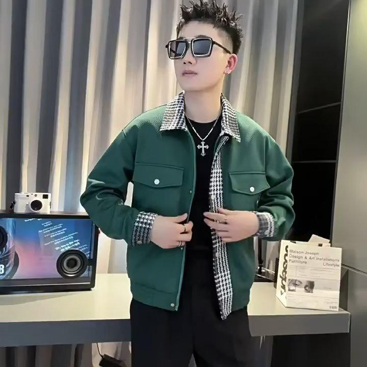 

Мужская повседневная рабочая куртка высшего класса - весна/осень 2023 г. L зелёный