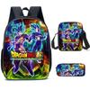 Dragon Ball Backpack Cross-border Trend Backpack Retro School Bag Dragon Ball Cartoon Three-piece Set