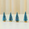 Mini Christmas Tree Ornament With Snow Frosted Design Cute Figurines For Tabletop Holiday Party Decor