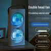 Rechargeable Dual-Head Desktop Circulation Fan for Office or Dorm Use