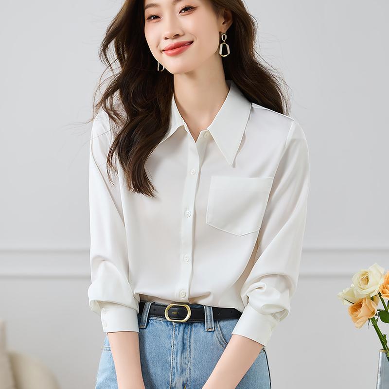 Women Blouses Shirts 2025 Spring Long Sleeve Women Blouse Shirt Turn Down Collar White Chiffon Blouse Shirt Women Tops J829