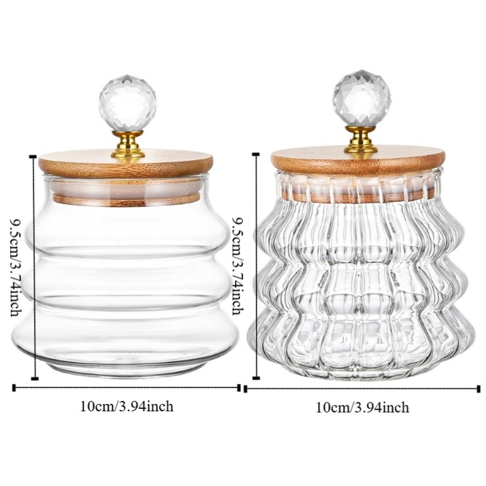 Striped Pattern Tea Sealed Jar Transparent Grains Jar Simple Kitchen Storage Bottle Candy