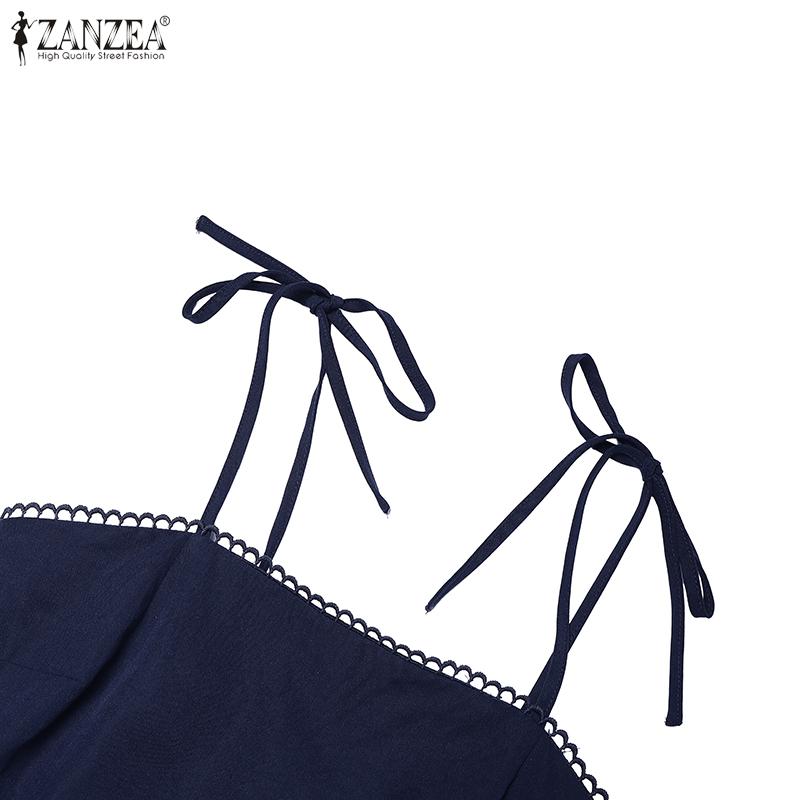 ZANZEA Womens Summer Casual Straps Sleeveless Slip Dress