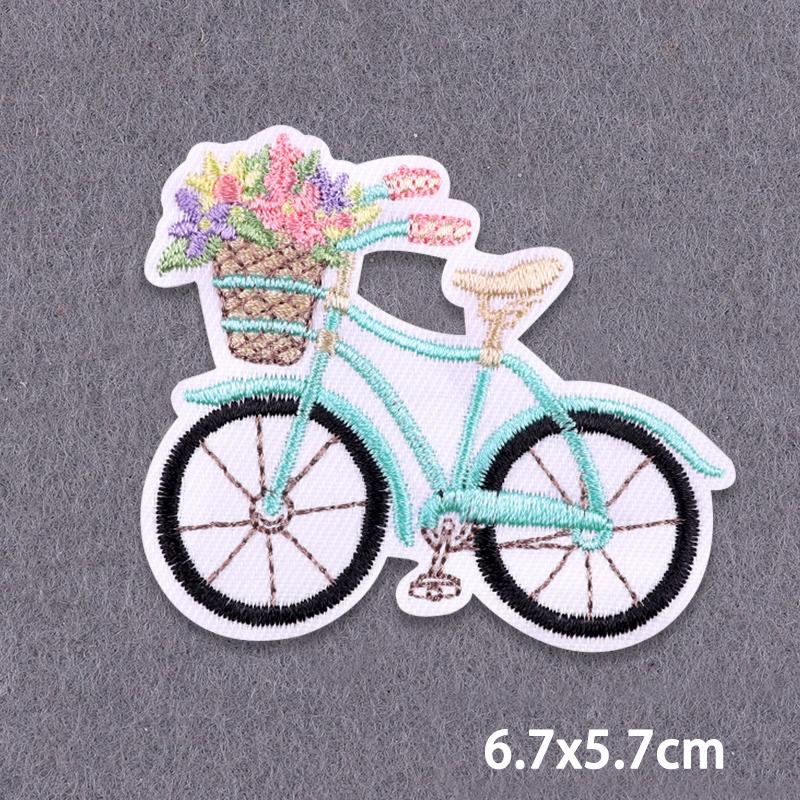 Outdoors Adventure Iron On Patches Sunrise Or Sunset Landscape Embroidery Patches For Clothes, Jeans, Jackets And Backpacks