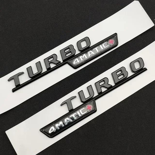 

2pcs Car Letters Fender Trim Badge Turbo 4matic Plus Emblem Sticker Mercedes A45 Cla45 Amg C117 Gla45 Gle53 X247 Accessories HOT