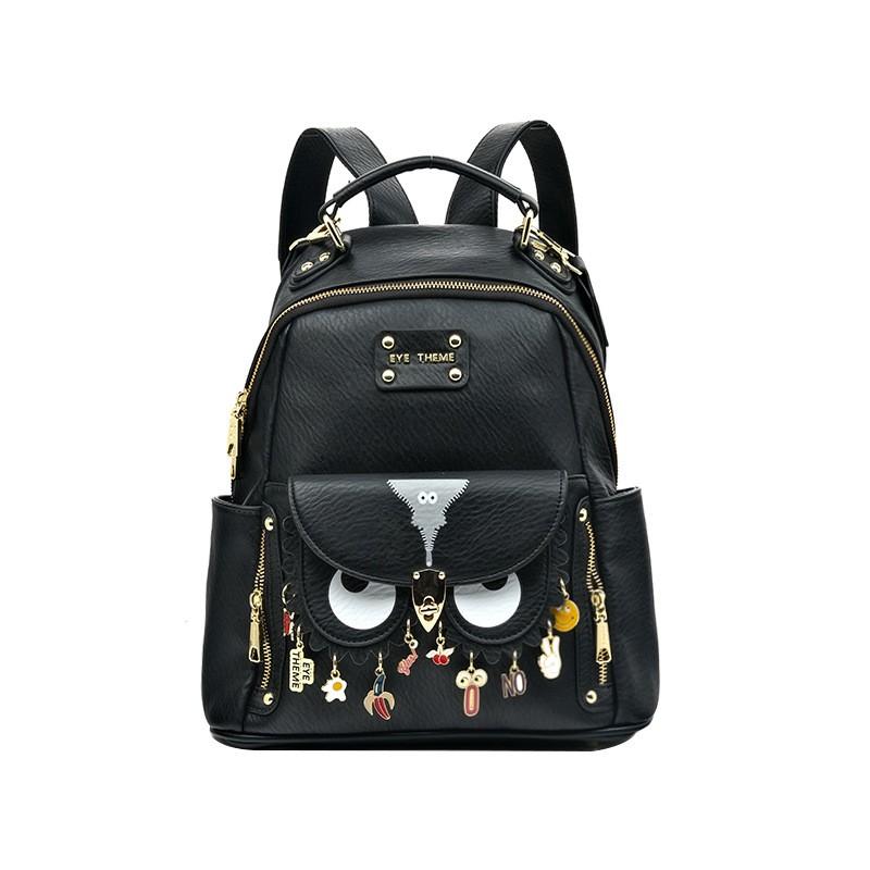 Large Capacity Soft PU Backpack Unisex Casual Travel School Bag