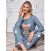 European and American Spring and Autumn Pajamas Set Milk Silk Long-sleeved Trousers Loungewear Imitation Cotton Outer Wear Home Ladies Set