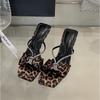 Purple satin rhinestone word with sandals women's summer new bow open-toed wear high heels cool slippers