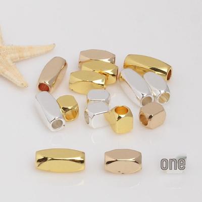 14k Gold-Filled Beveled Rectangular Spacer Beads for DIY Jewelry Making