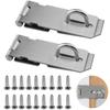 Stainless Steel Hasp Door Clasp Lock 90 Degree Right Angle Latch Household Burglar-proof Bolt Door Buckle with Mounting Screws